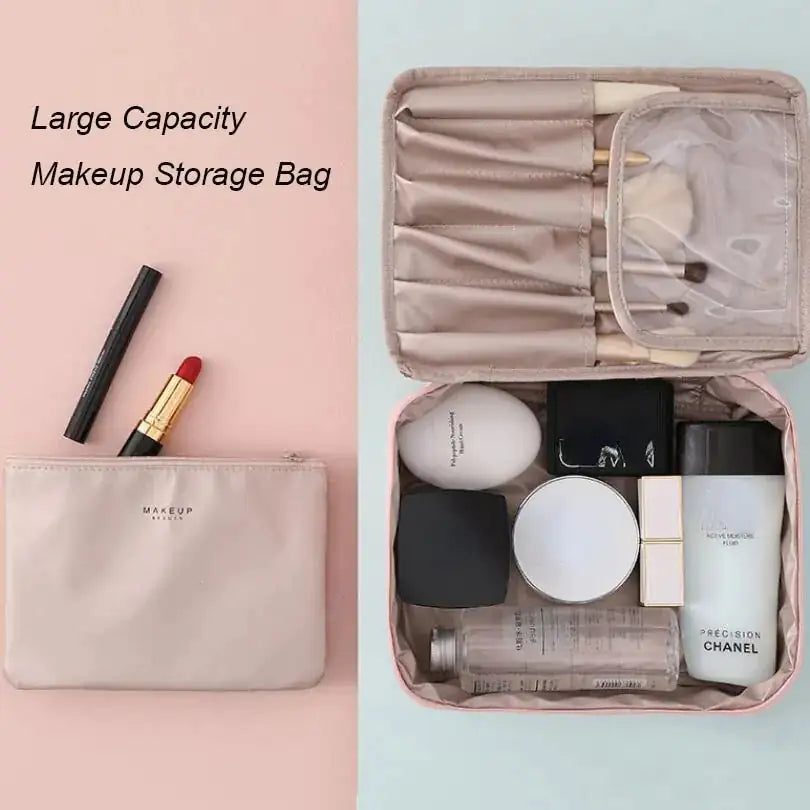 Travel Makeup Bag with Multiple Compartments