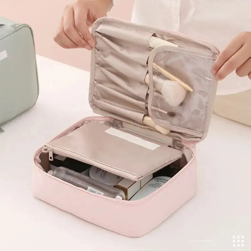 Travel Makeup Bag with Multiple Compartments