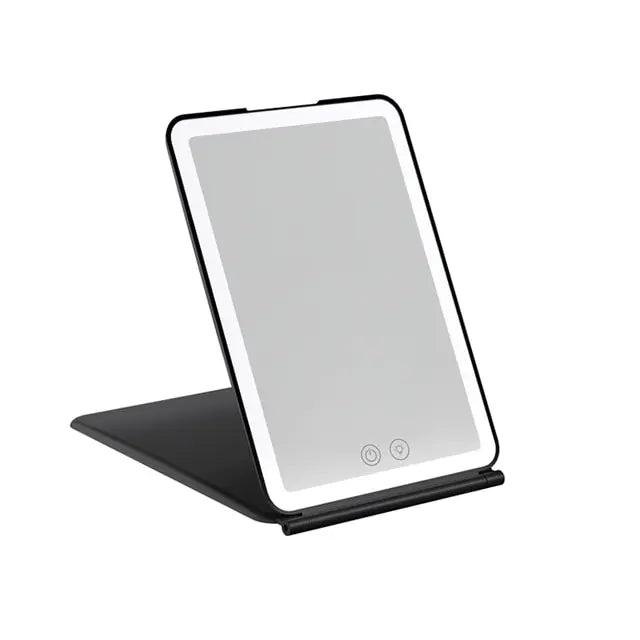 Foldable LED Touch Screen Makeup Mirror
